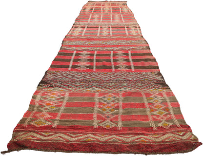 3 x 16 - Red Vintage Zemmour Moroccan Kilim Rug - 21949