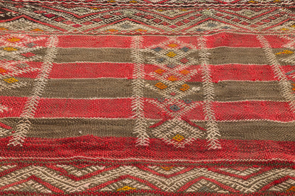 3 x 16 - Red Vintage Zemmour Moroccan Kilim Rug - 21949