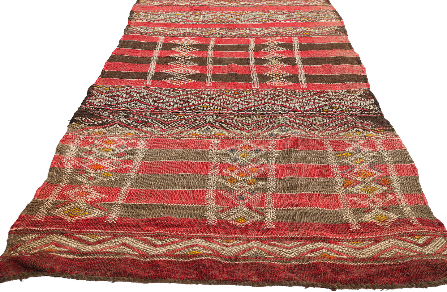 3 x 16 - Red Vintage Zemmour Moroccan Kilim Rug - 21949