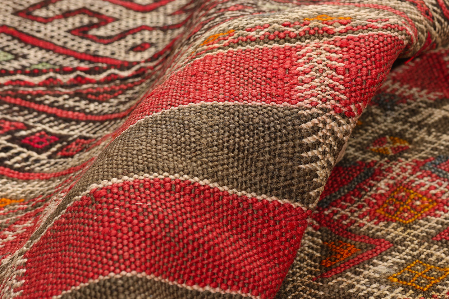 3 x 16 - Red Vintage Zemmour Moroccan Kilim Rug - 21949