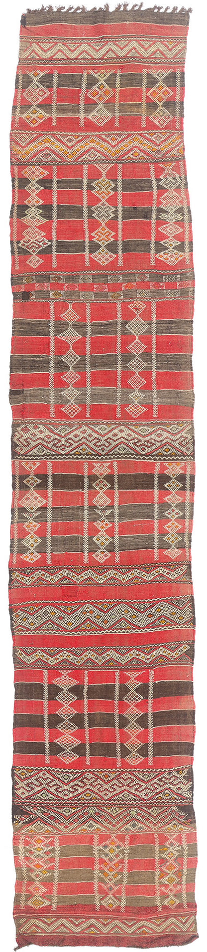 3 x 16 - Red Vintage Zemmour Moroccan Kilim Rug - 21949