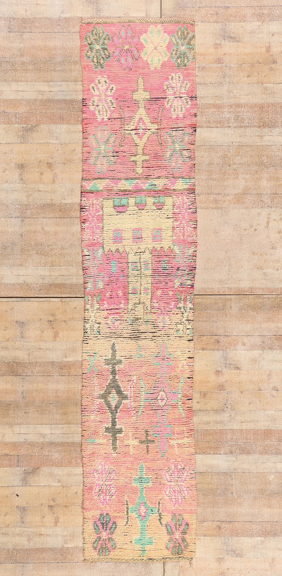 2 x 12 - Pink Vintage Boujad Moroccan Rug - 21951