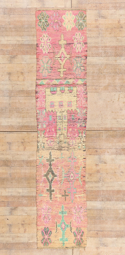 2 x 12 - Pink Vintage Boujad Moroccan Rug - 21951