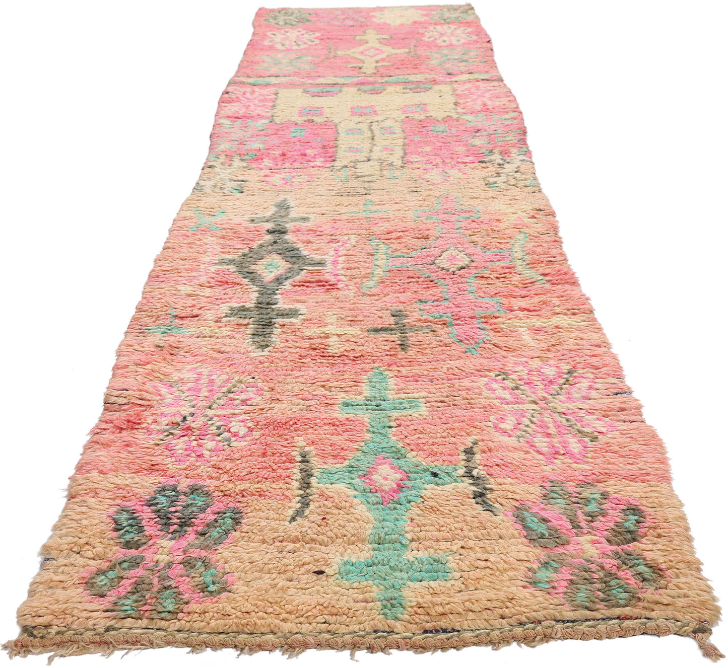 2 x 12 - Pink Vintage Boujad Moroccan Rug - 21951