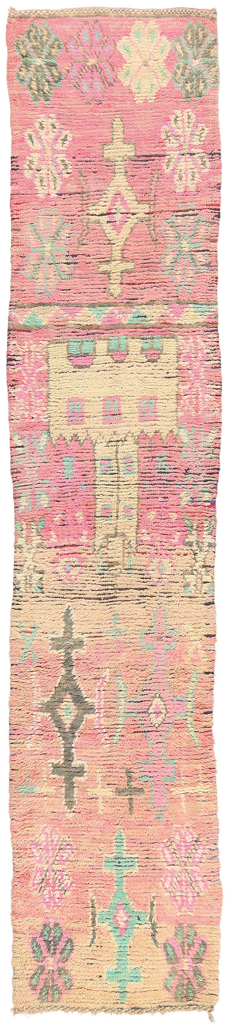 2 x 12 - Pink Vintage Boujad Moroccan Rug - 21951