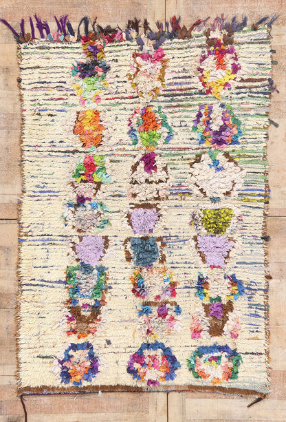 5 x 7 - Ivory Vintage Azilal Moroccan Rug - 21955