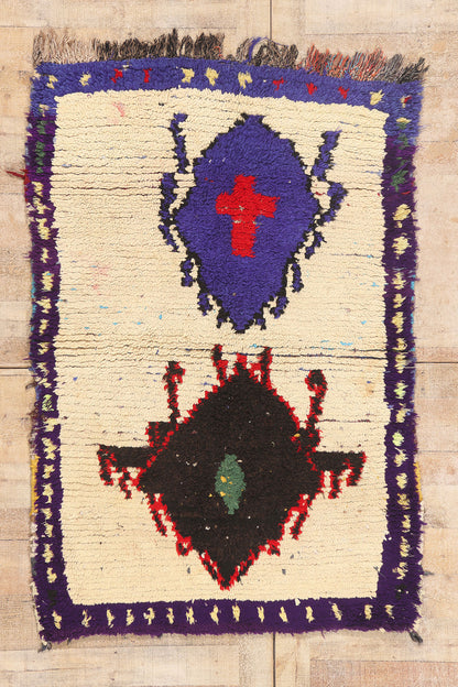 4 x 6 - Ivory Vintage Azilal Moroccan Rug - 21956
