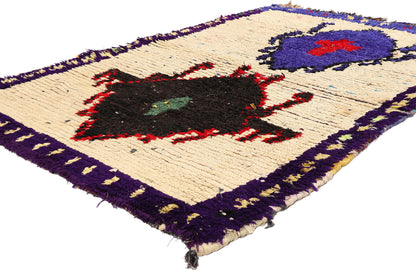 4 x 6 - Ivory Vintage Azilal Moroccan Rug - 21956