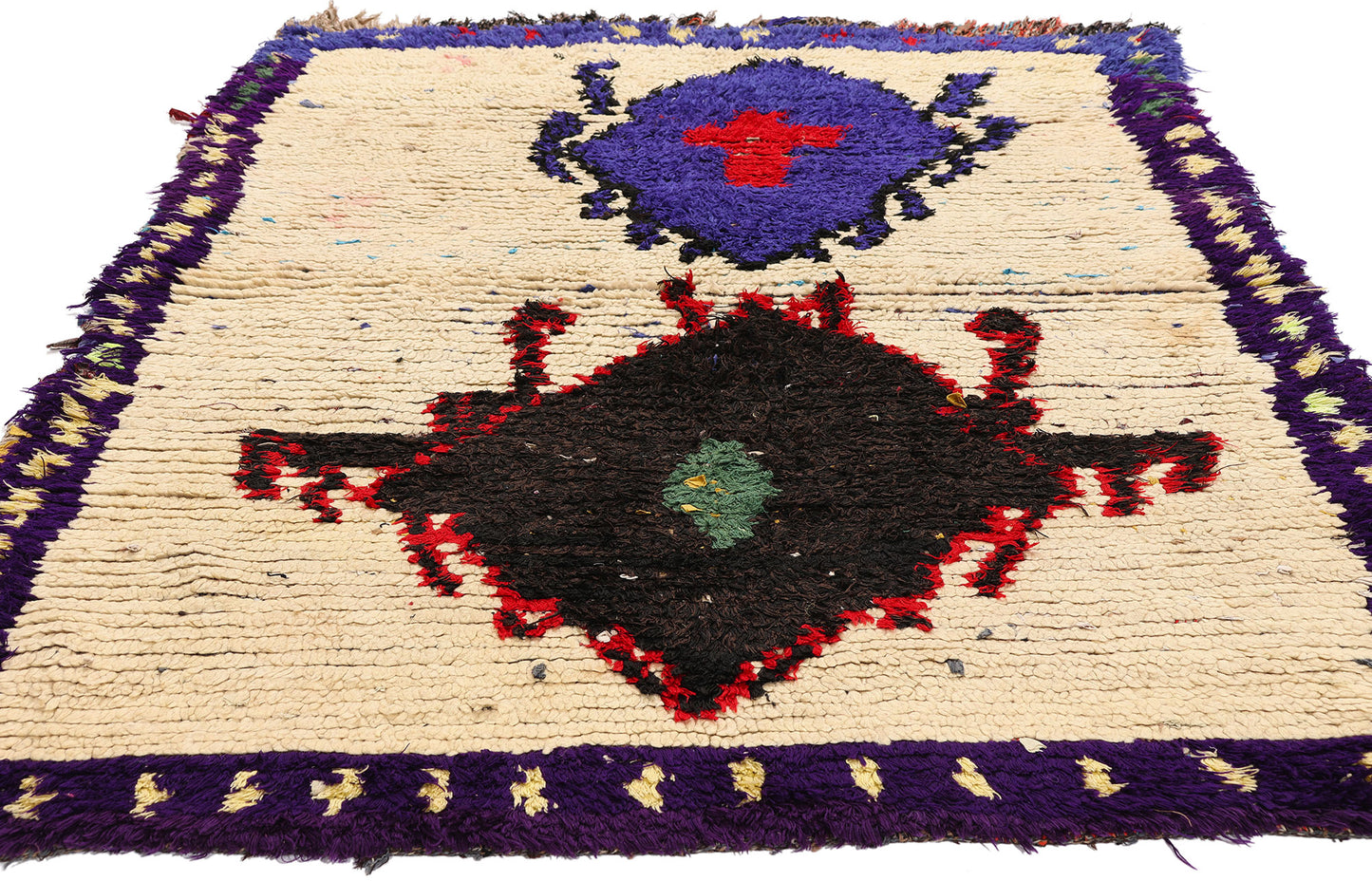 4 x 6 - Ivory Vintage Azilal Moroccan Rug - 21956