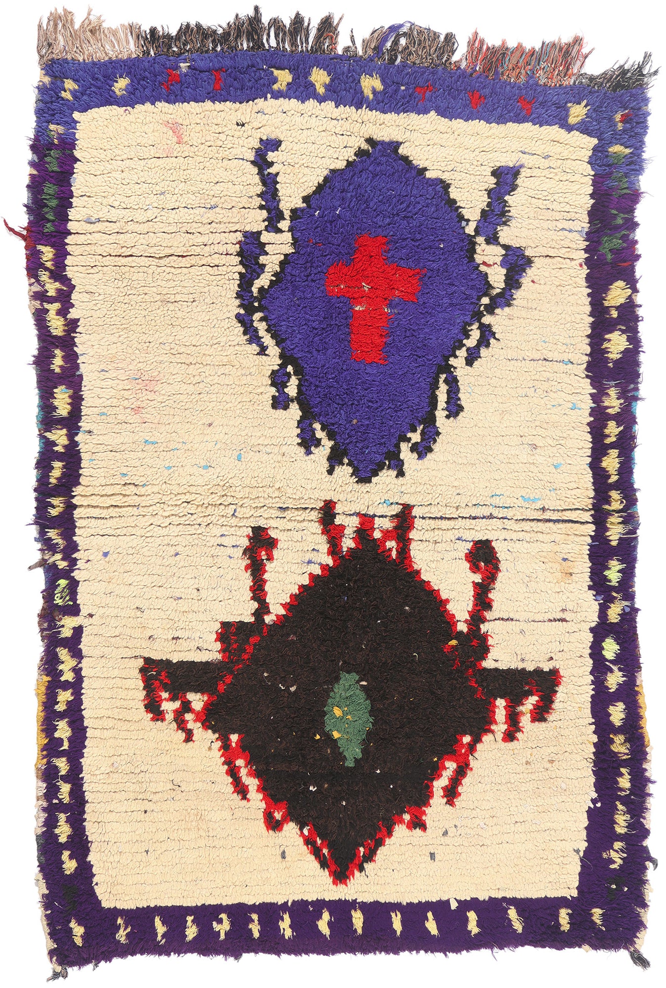 4 x 6 - Ivory Vintage Azilal Moroccan Rug - 21956