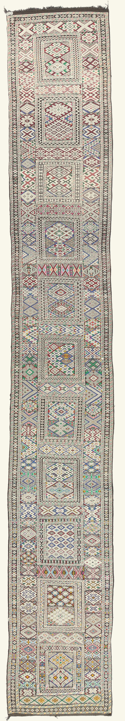 3 x 23 - Multicolor Vintage Zemmour Moroccan Kilim Rug - 21958