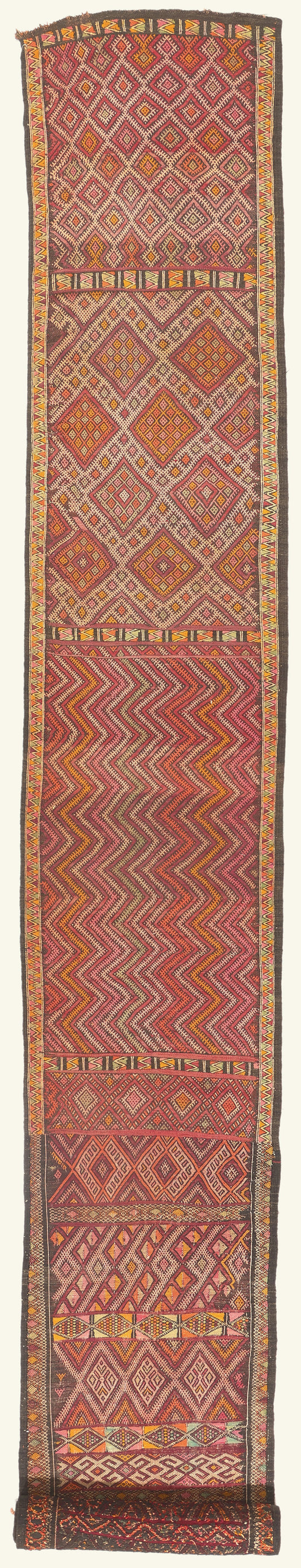 4 x 33 - Multicolor Vintage Zemmour Moroccan Kilim Rug - 21959