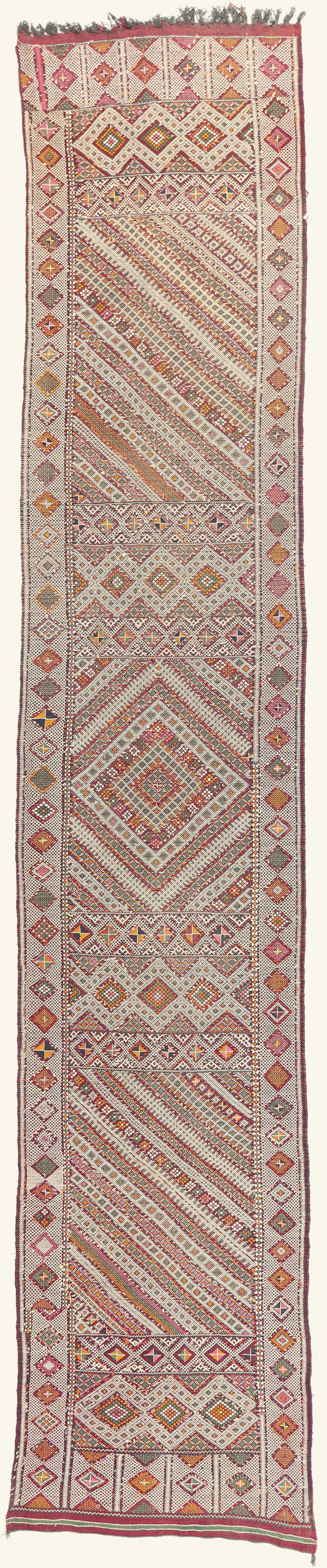3 x 18 - Multicolor Vintage Zemmour Moroccan Kilim Rug - 21961