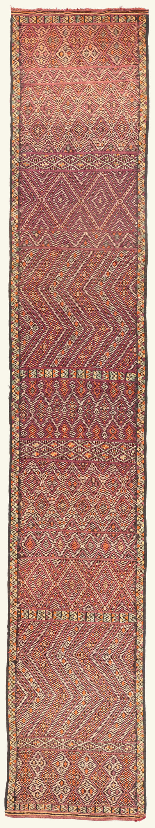 4 x 23 - Multicolor Vintage Zemmour Moroccan Kilim Rug - 21966