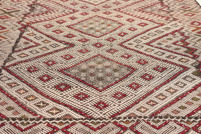 3 x 21 - Ivory Vintage Zemmour Moroccan Kilim Rug - 21967
