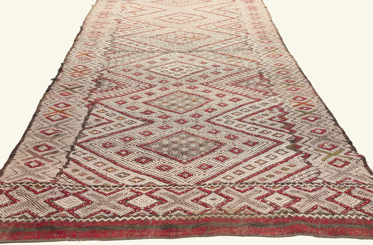 3 x 21 - Ivory Vintage Zemmour Moroccan Kilim Rug - 21967