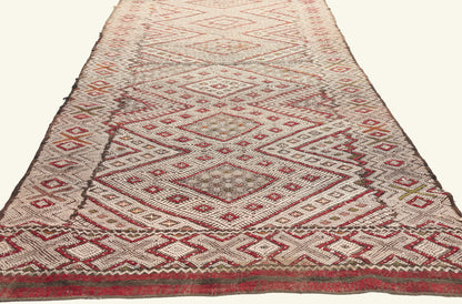 3 x 21 - Ivory Vintage Zemmour Moroccan Kilim Rug - 21967