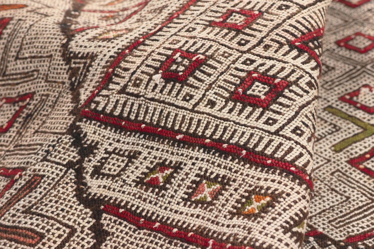 3 x 21 - Ivory Vintage Zemmour Moroccan Kilim Rug - 21967