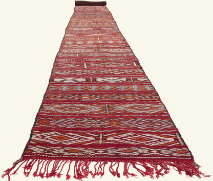 3 x 27 - Red Vintage Zemmour Moroccan Kilim Rug - 21970