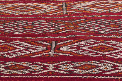 3 x 27 - Red Vintage Zemmour Moroccan Kilim Rug - 21970
