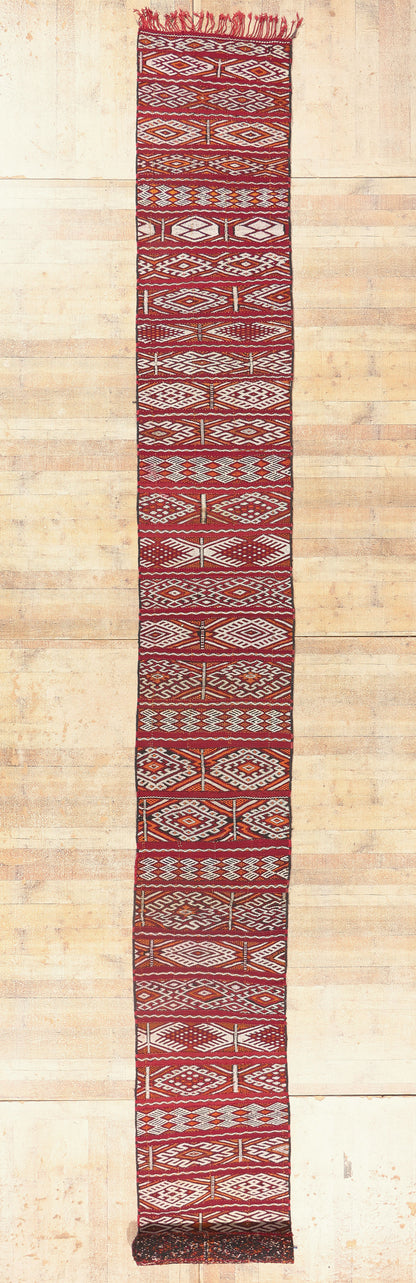 3 x 27 - Red Vintage Zemmour Moroccan Kilim Rug - 21970
