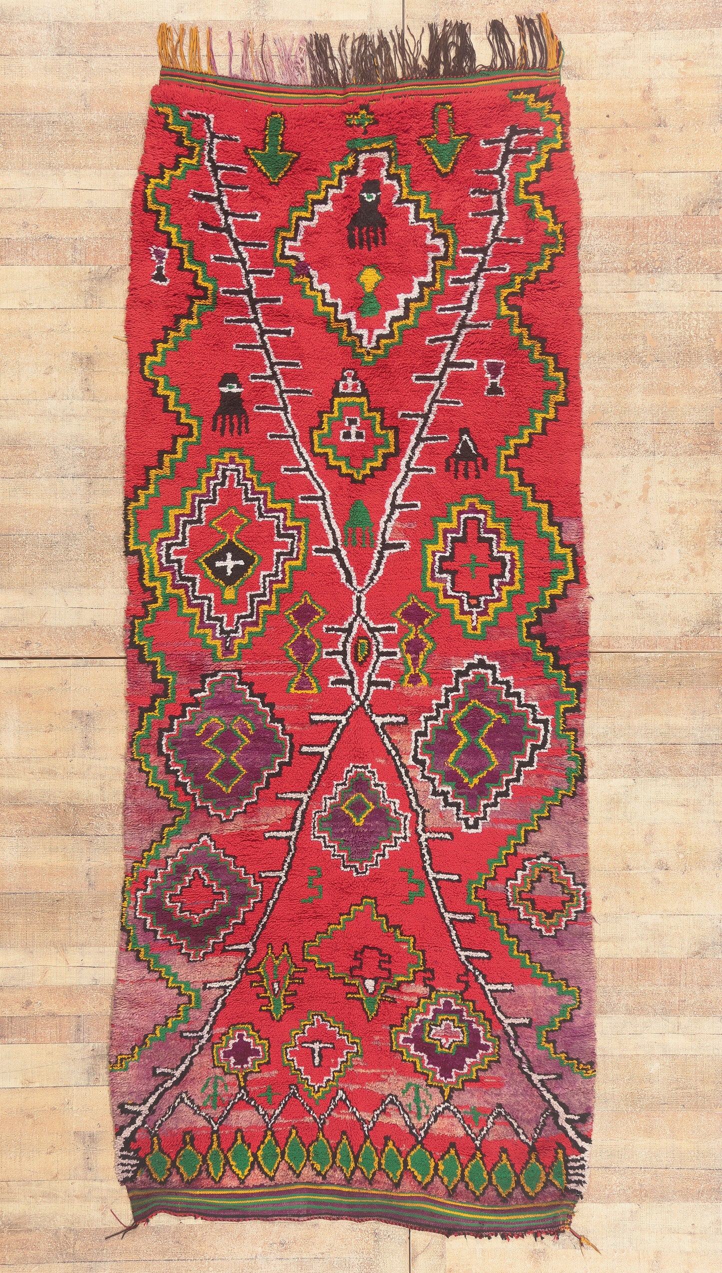 4 x 11 - Red Vintage Talsint Moroccan Rug - 21974