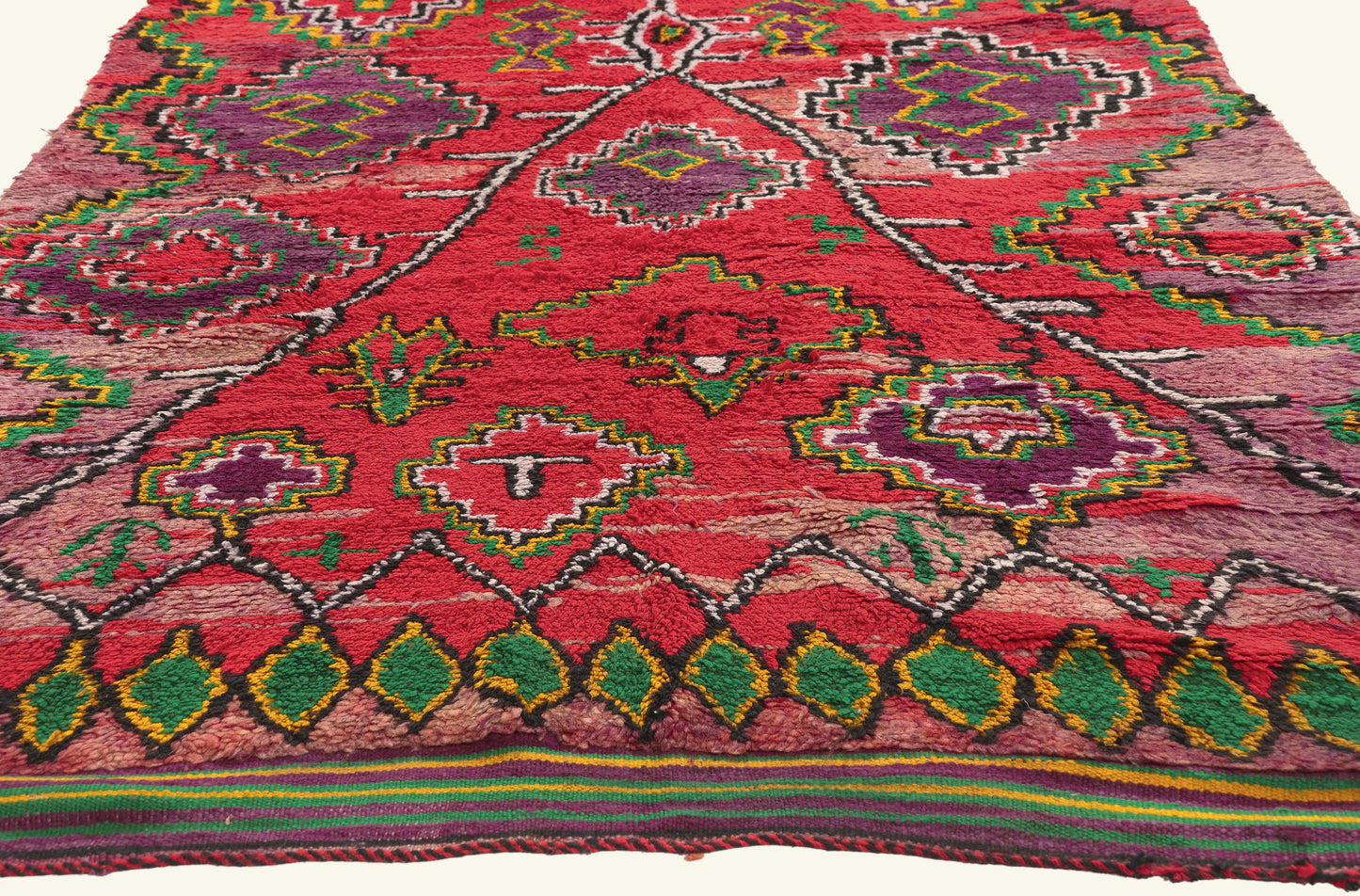 4 x 11 - Red Vintage Talsint Moroccan Rug - 21974
