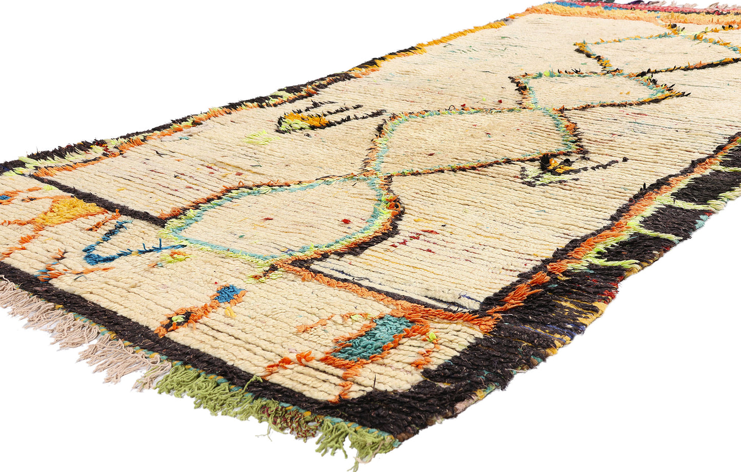 4 x 8 - Ivory Vintage Azilal Moroccan Rug - 21976