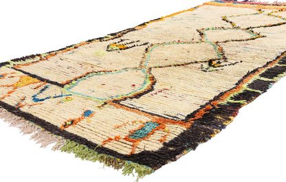 4 x 8 - Ivory Vintage Azilal Moroccan Rug - 21976
