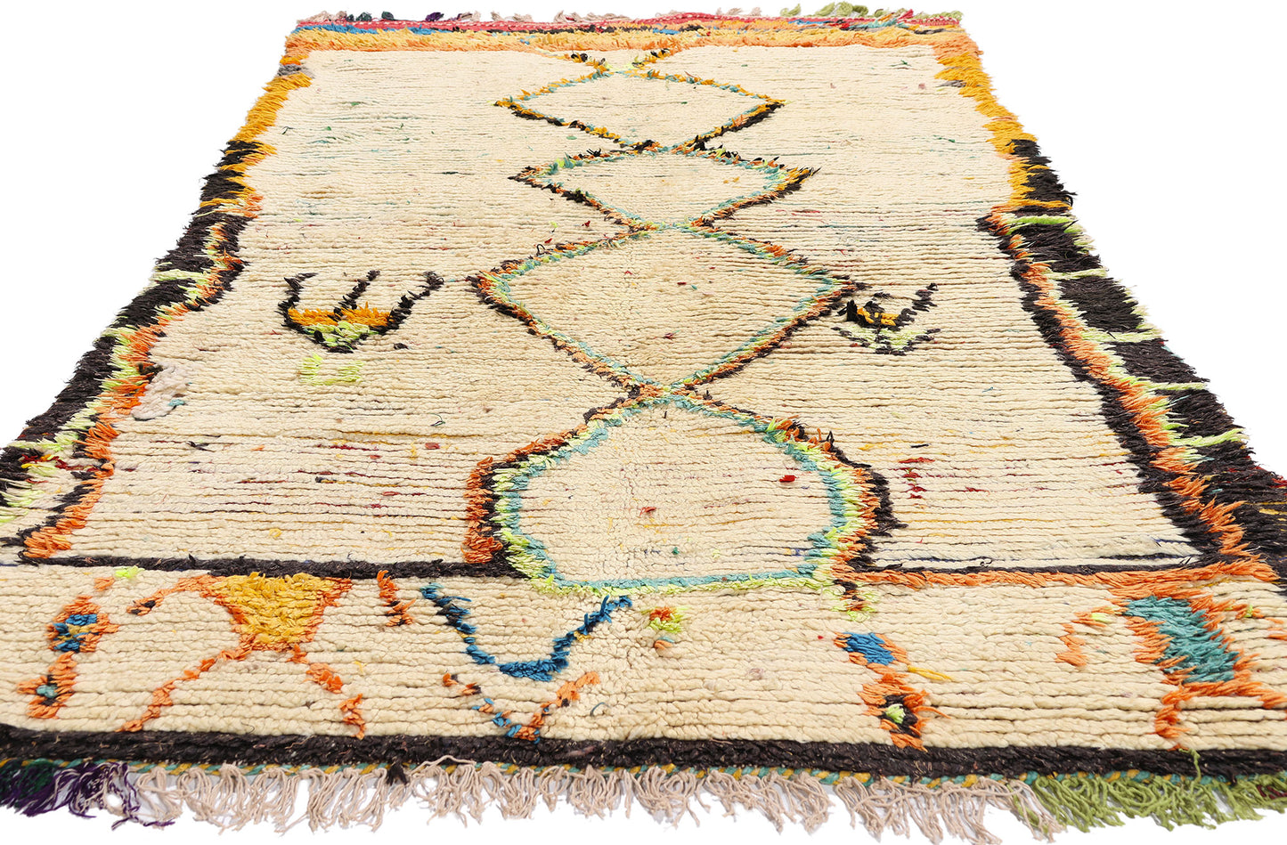 4 x 8 - Ivory Vintage Azilal Moroccan Rug - 21976