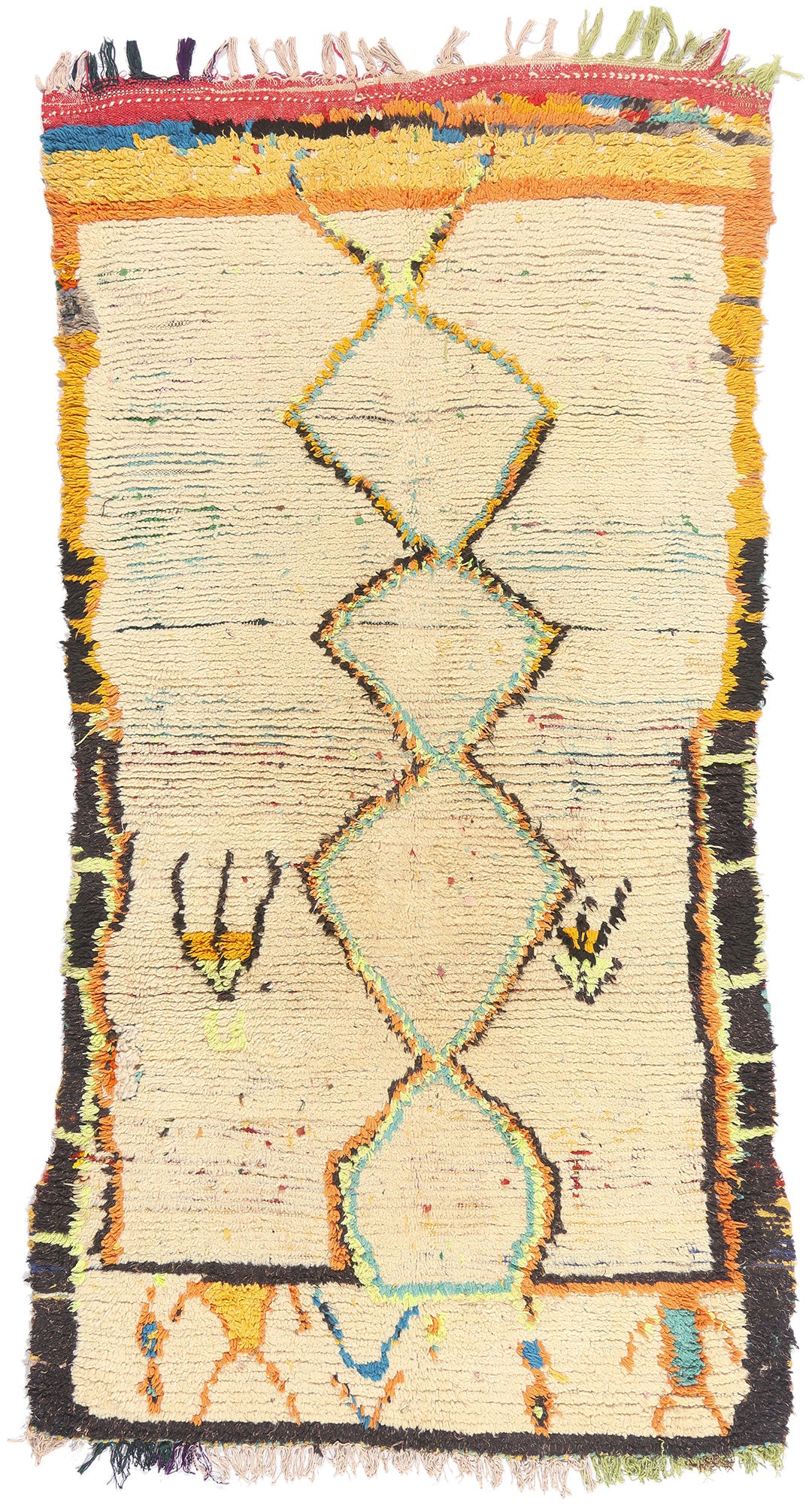 4 x 8 - Ivory Vintage Azilal Moroccan Rug - 21976