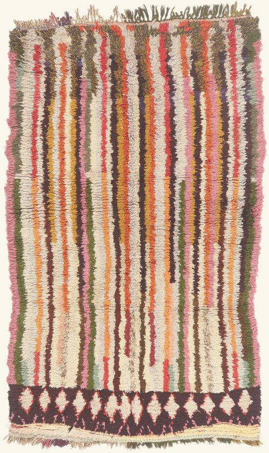 4 x 6 - Multicolor Vintage Azilal Moroccan Rug - 21977
