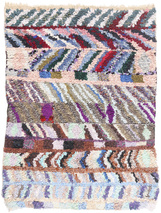 5 x 7 - Multicolor Vintage Azilal Moroccan Rug - 21978