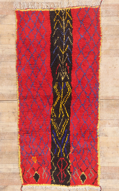 4 x 8 - Red Vintage Boujad Moroccan Rug - 21979
