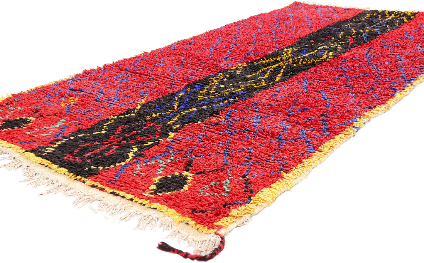 4 x 8 - Red Vintage Boujad Moroccan Rug - 21979