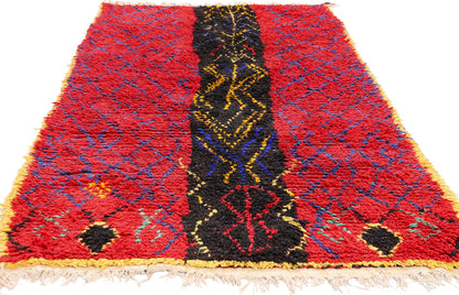 4 x 8 - Red Vintage Boujad Moroccan Rug - 21979