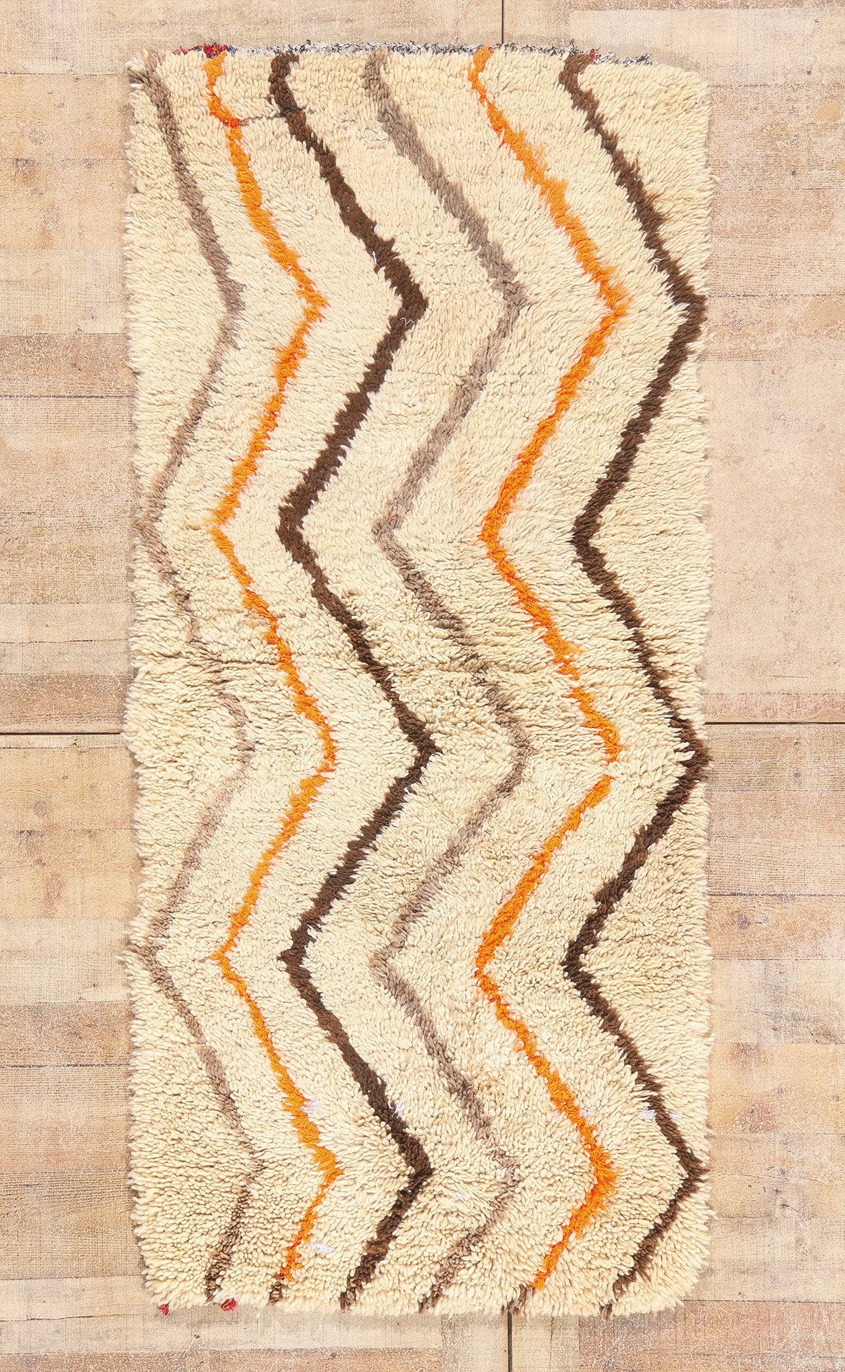 3 x 6 - Ivory Vintage Azilal Moroccan Rug - 21980