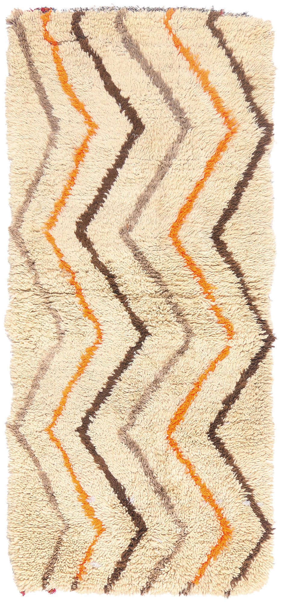 3 x 6 - Ivory Vintage Azilal Moroccan Rug - 21980