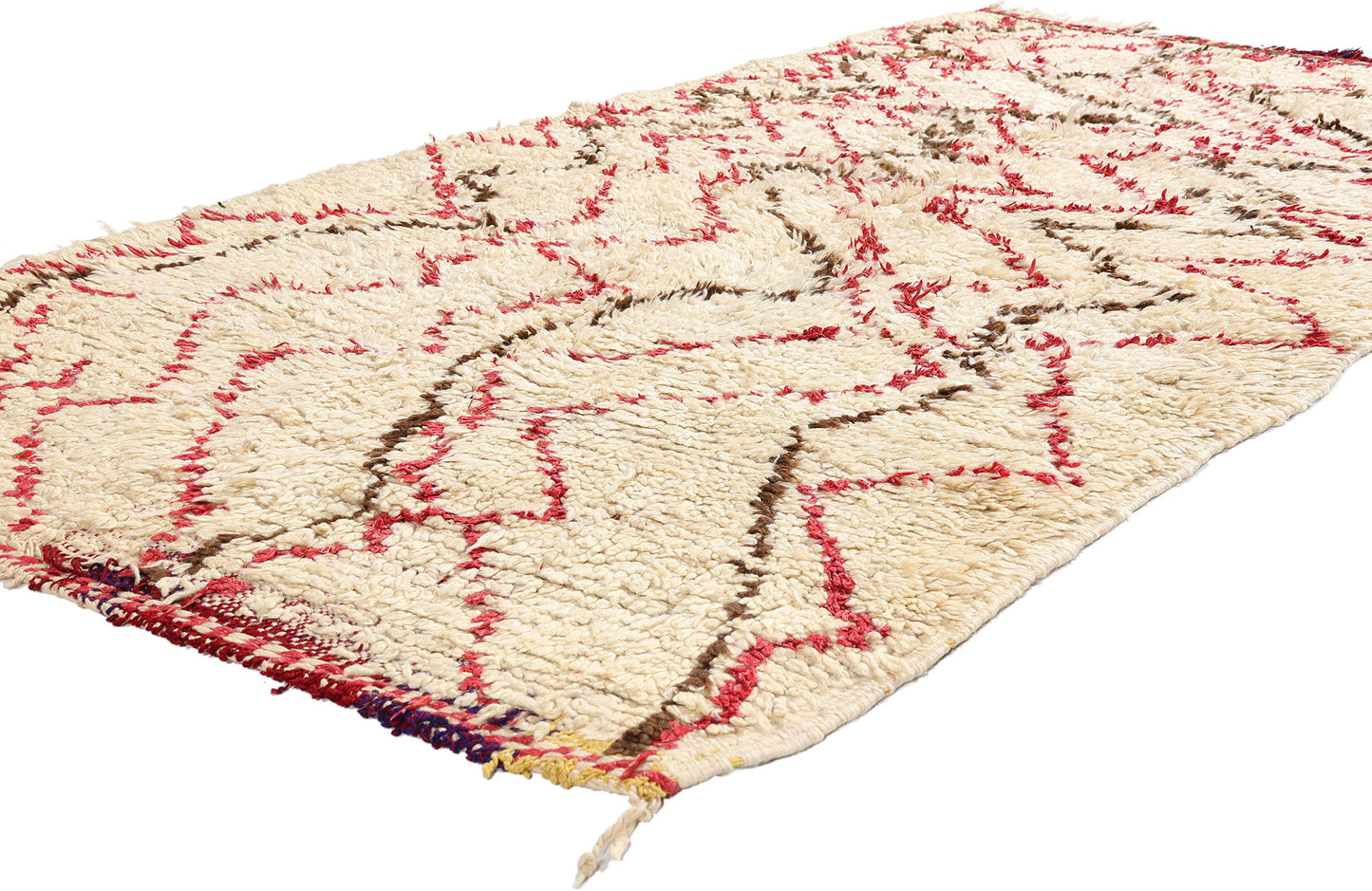 4 x 7 - Ivory Vintage Azilal Moroccan Rug - 21981