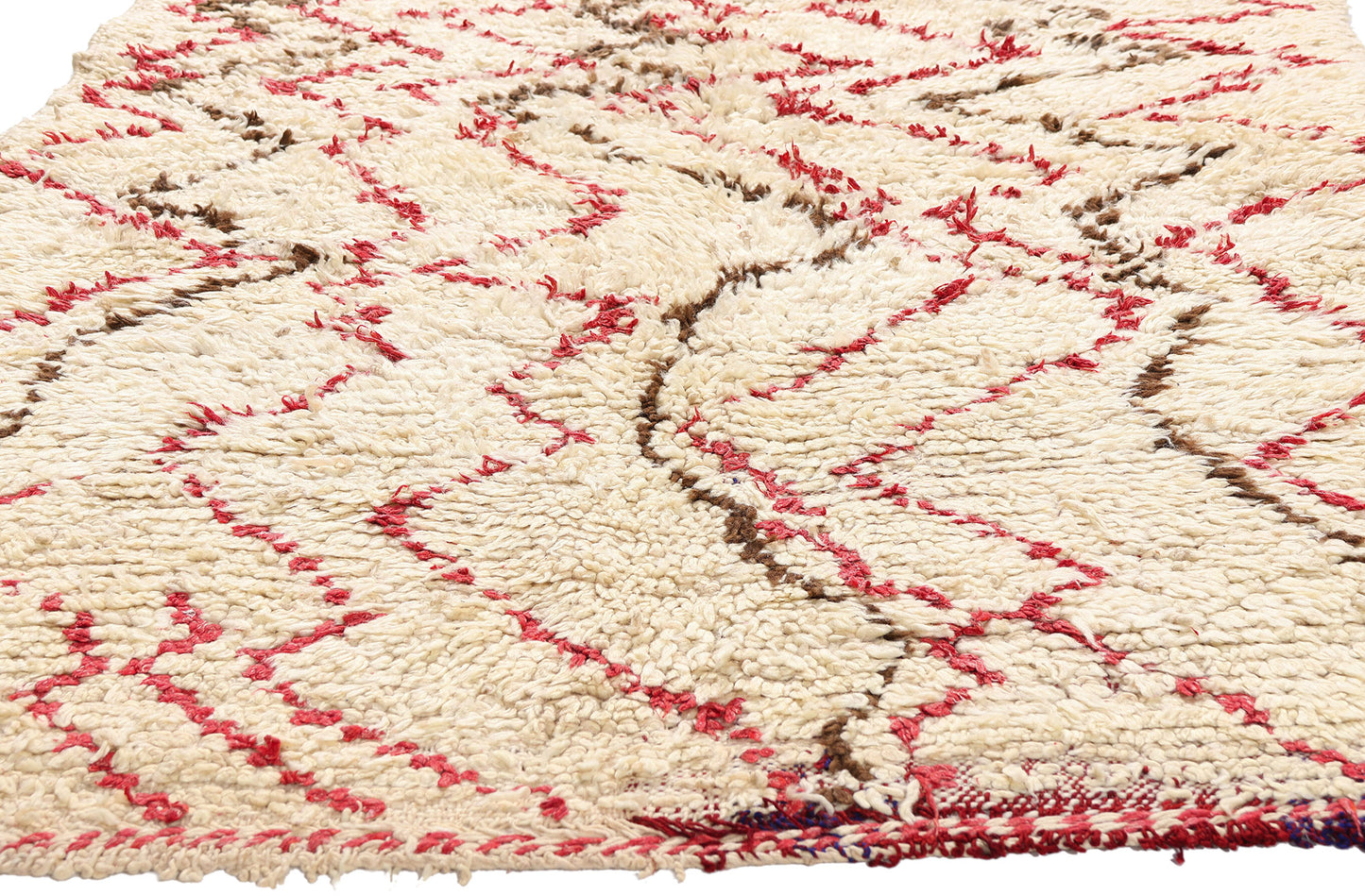 4 x 7 - Ivory Vintage Azilal Moroccan Rug - 21981