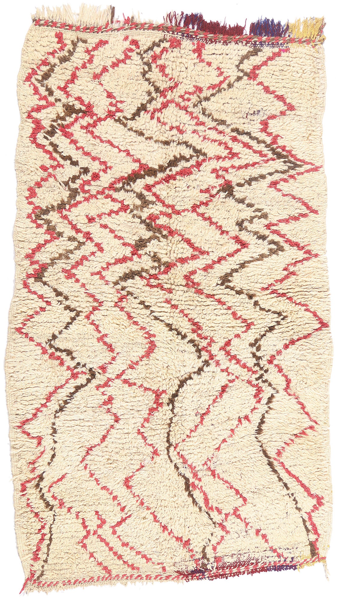 4 x 7 - Ivory Vintage Azilal Moroccan Rug - 21981