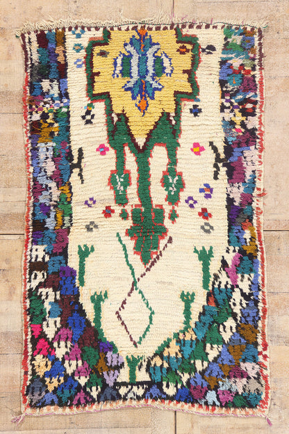 3 x 5 - Ivory Vintage Azilal Moroccan Rug - 21982