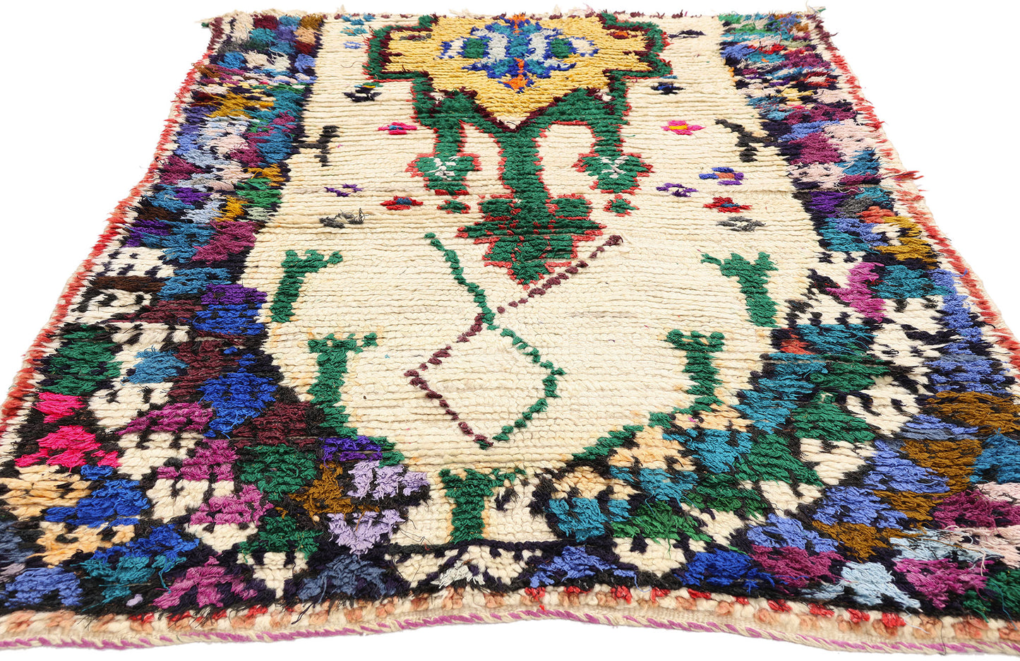 3 x 5 - Ivory Vintage Azilal Moroccan Rug - 21982