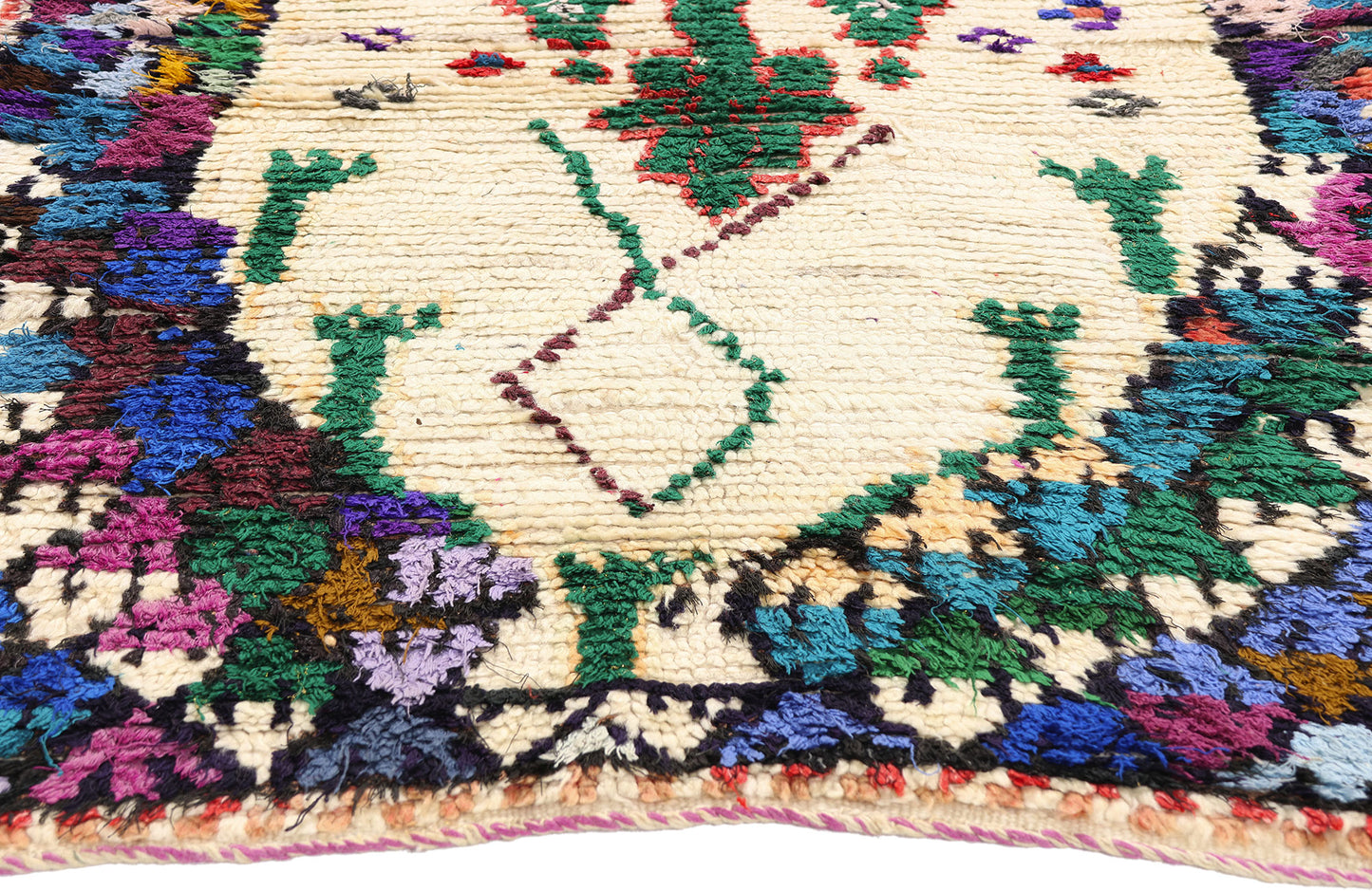 3 x 5 - Ivory Vintage Azilal Moroccan Rug - 21982