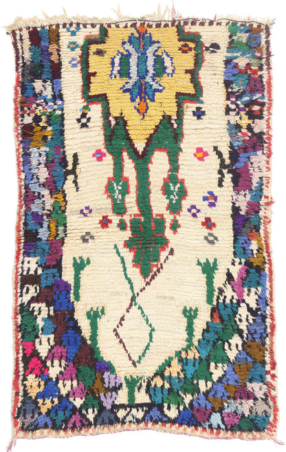 3 x 5 - Ivory Vintage Azilal Moroccan Rug - 21982