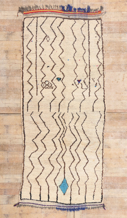4 x 9 - Ivory Vintage Azilal Moroccan Rug - 21983