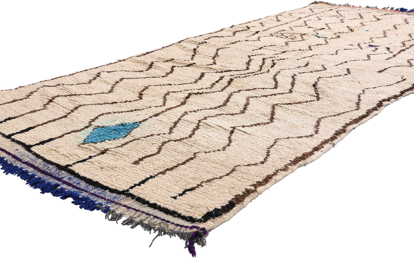 4 x 9 - Ivory Vintage Azilal Moroccan Rug - 21983