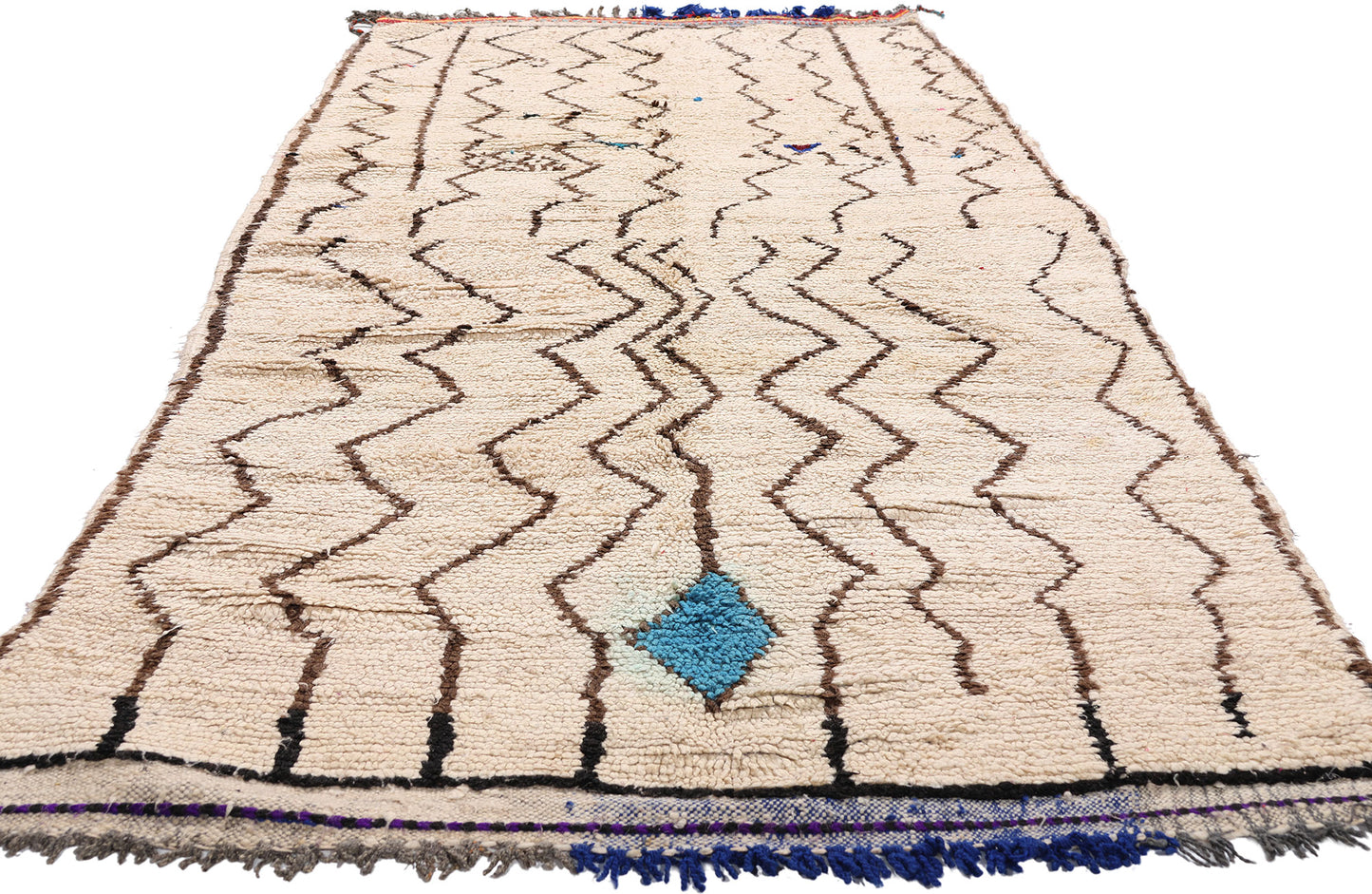 4 x 9 - Ivory Vintage Azilal Moroccan Rug - 21983