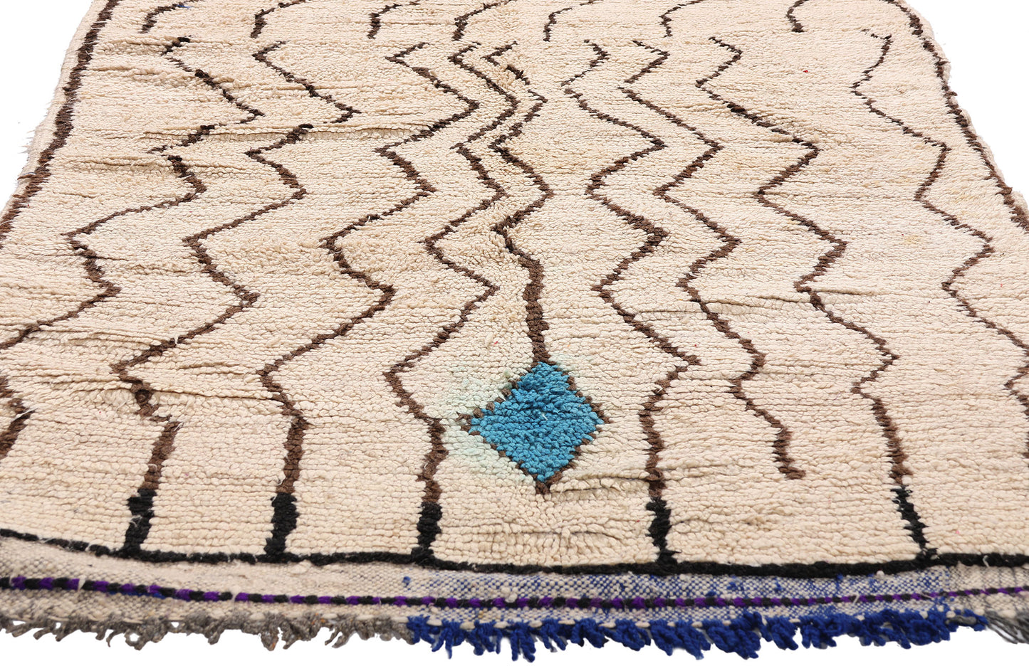 4 x 9 - Ivory Vintage Azilal Moroccan Rug - 21983