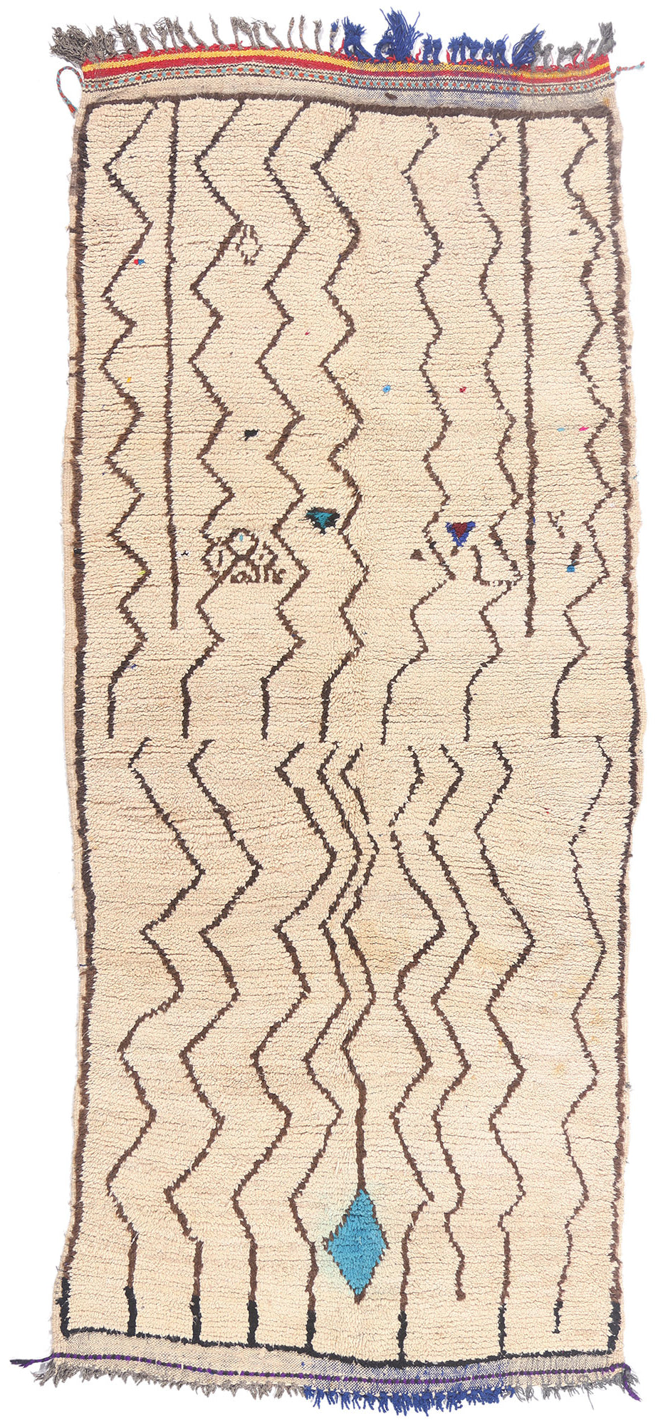 4 x 9 - Ivory Vintage Azilal Moroccan Rug - 21983